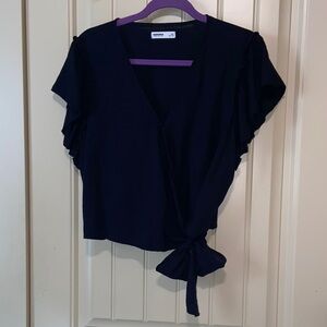 Sonoma Black Wrap Blouse